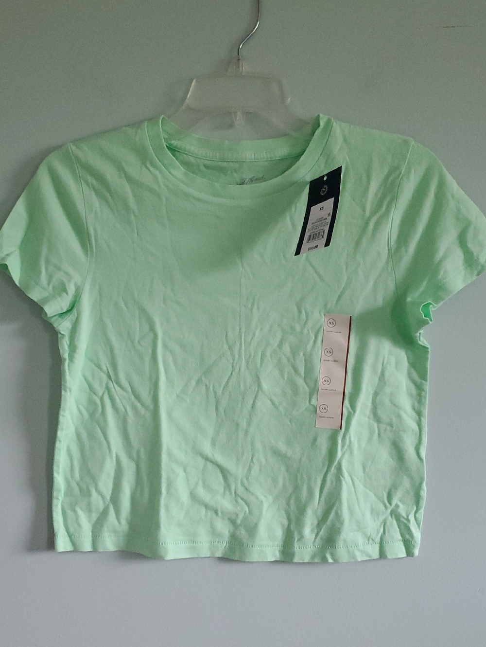 Casual Mint Green Short Sleeve Crewneck Tee